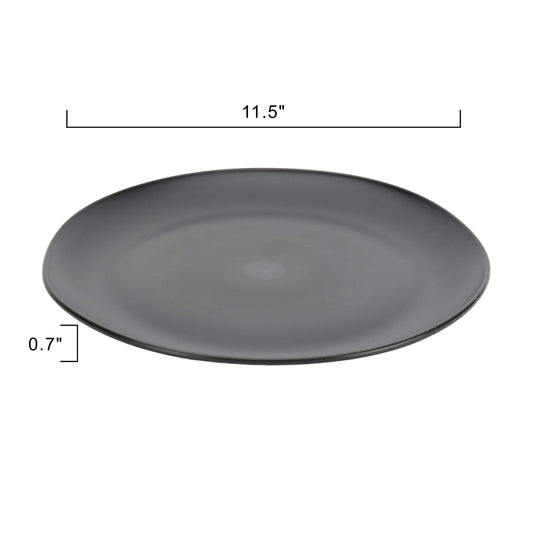 Black 12-Piece Eco-Friendly Recycled Plastic Dinnerware Set